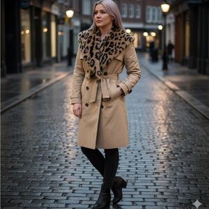 Vintage Faux Fur Leopard Print Collar
